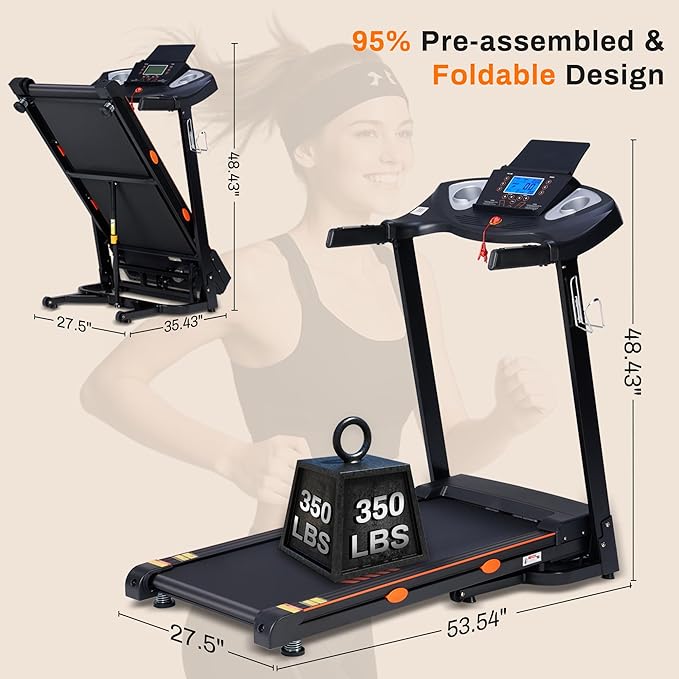 Caminadora Eléctrica Plegable con Inclinación Automática 15 Niveles 3 HP 300 Lbs Negro miniatura 7