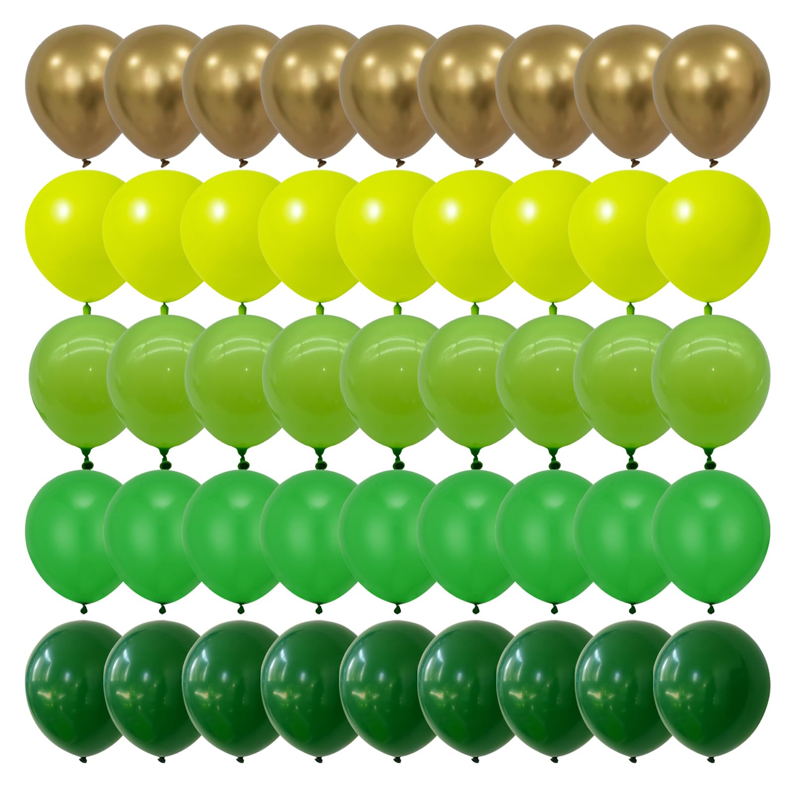 75pcs Green Balloons Dark Green and Metallic Gold Balloon Kit, 12Inch Different Shades Green Balloon for St Patrick's Day BIrish Festival Junle Safari