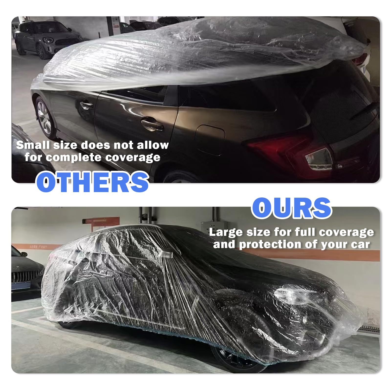 Plastic Car Cover with Elastic Cord 21 32x12 46 Ft Car Covers for Automobiles to Isolate from Dust — view 5