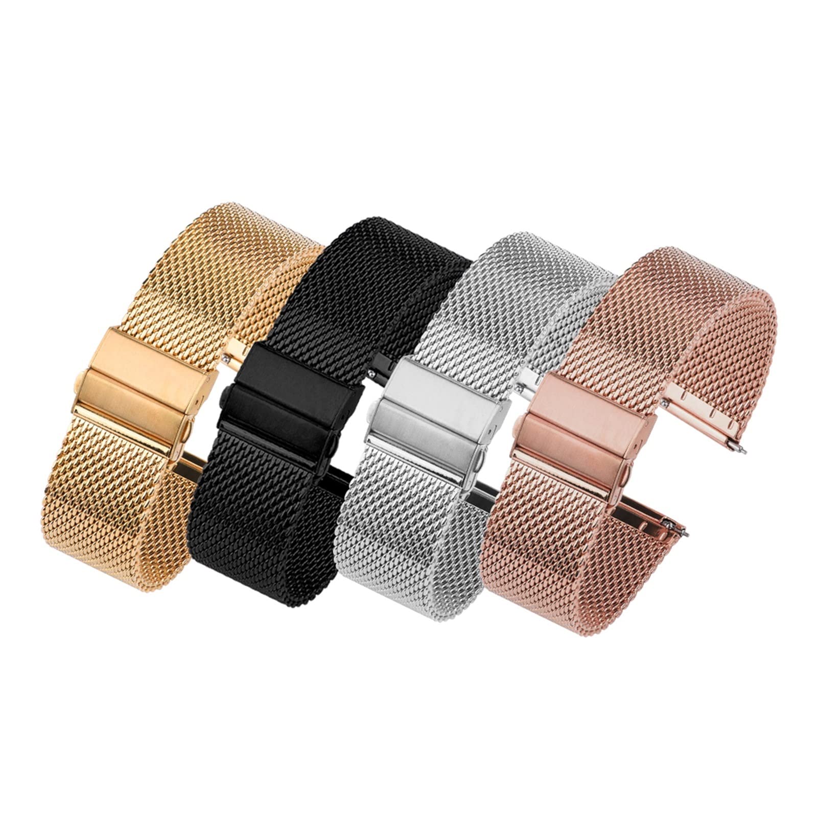 22 mm 18 mm Uhrenarmband, 20 mm Edelstahl-Schnellverschlussband, passend für den Austausch von Milanaise-Armbändern