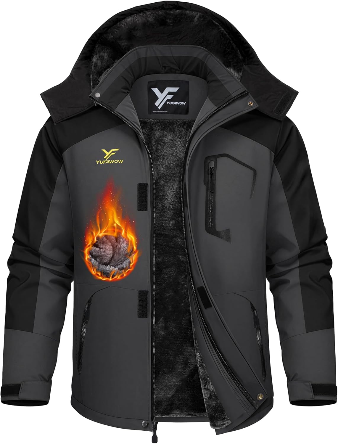 Men Winter Jacket Work Coat Waterproof Windbreaker Heavy Softshell Heat Warm Thermal Insulated Ski Snow Snowboard