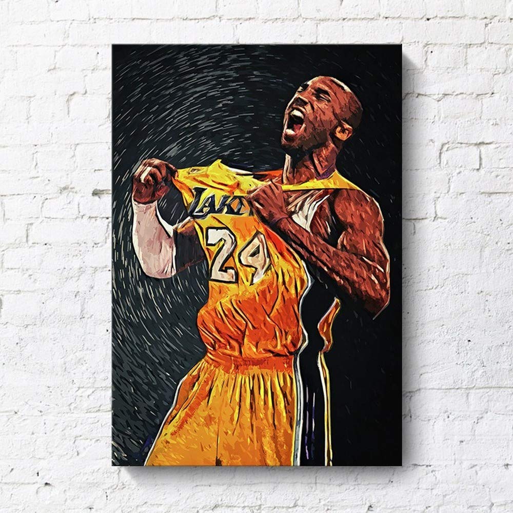 Kobe Bryant ryk płótno sztuka obraz koszykówka gwiazda nadruk sztuka ścienna obrazy do salonu dekoracyjne (40 x 60 cm bez ramy)