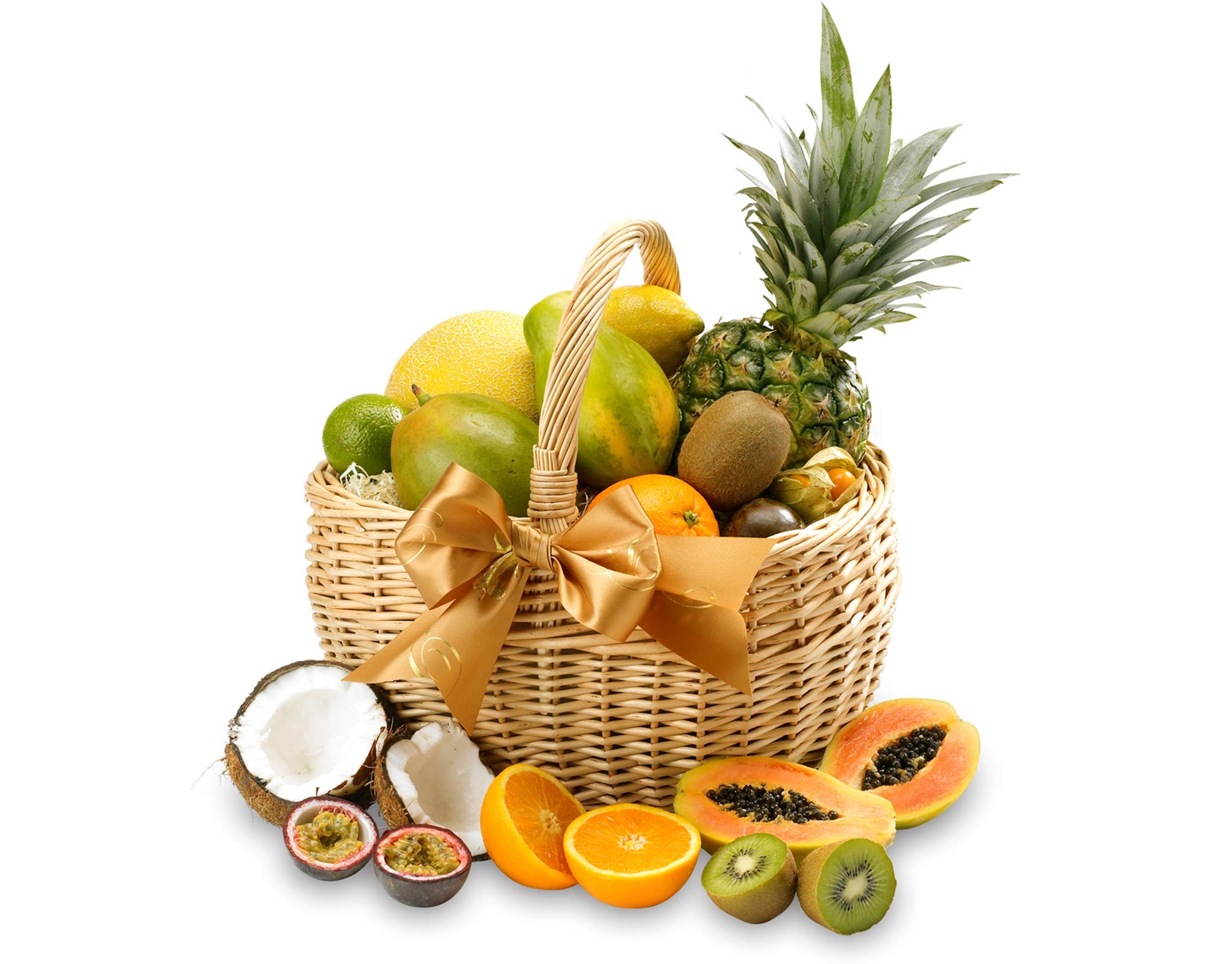 Premium Fruit Basket - Exotic Fruit Gift Hamper with Mango, Passionfruit, Pineapple, Kiwi, Melon - Healthy Food Gift Basket for Picnics and Celebrations, from Regency Hampers
