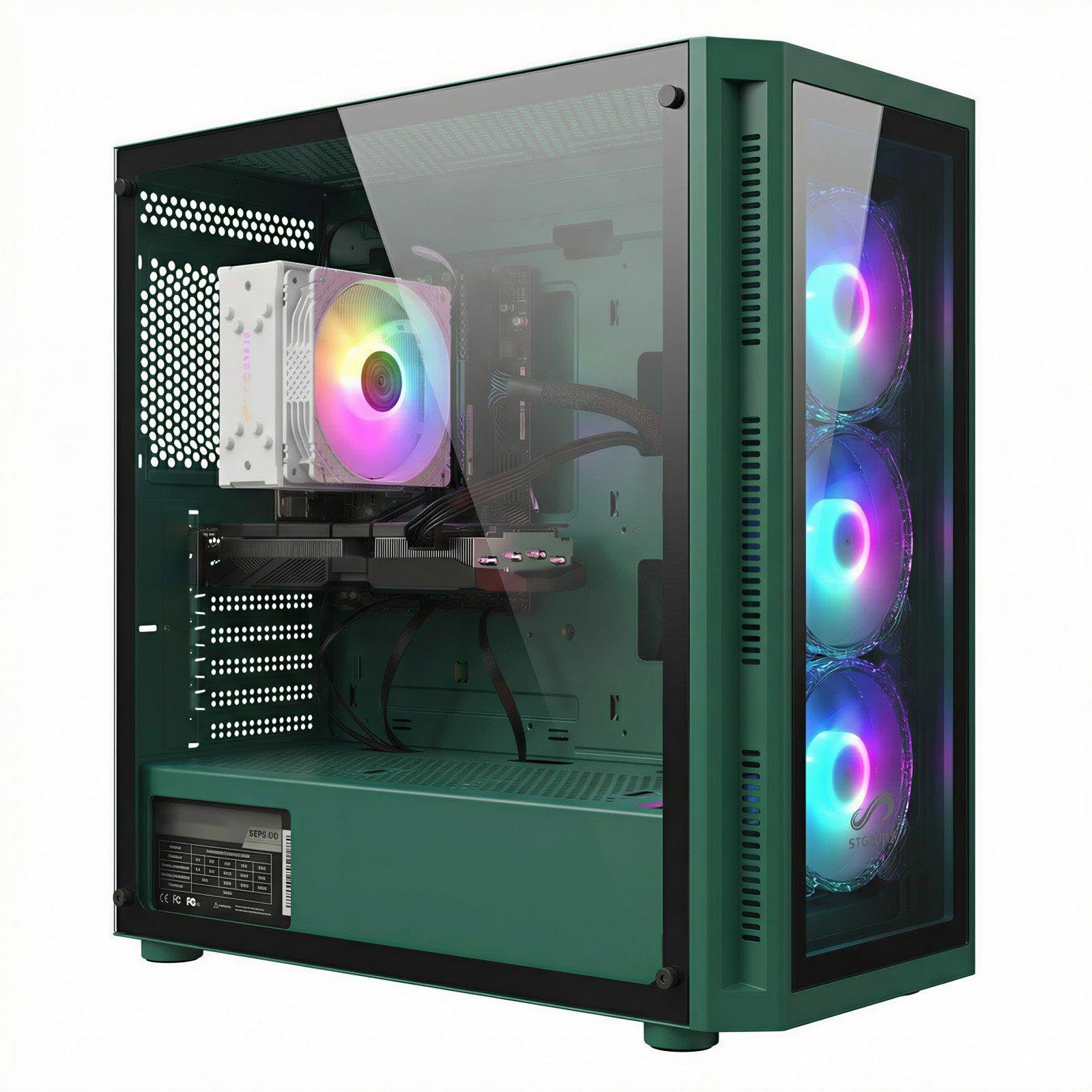 STGsivir PC Gaming, Ordenador de Sobremesa Gaming, GeForce RTX 3050 6GB GDDR6,Core i7 hasta 3.9Ghz,16GB DDR,1TB SSD,WiFi 6,BT5.0,RGB Ventiladores x3,Windows 11 Pro