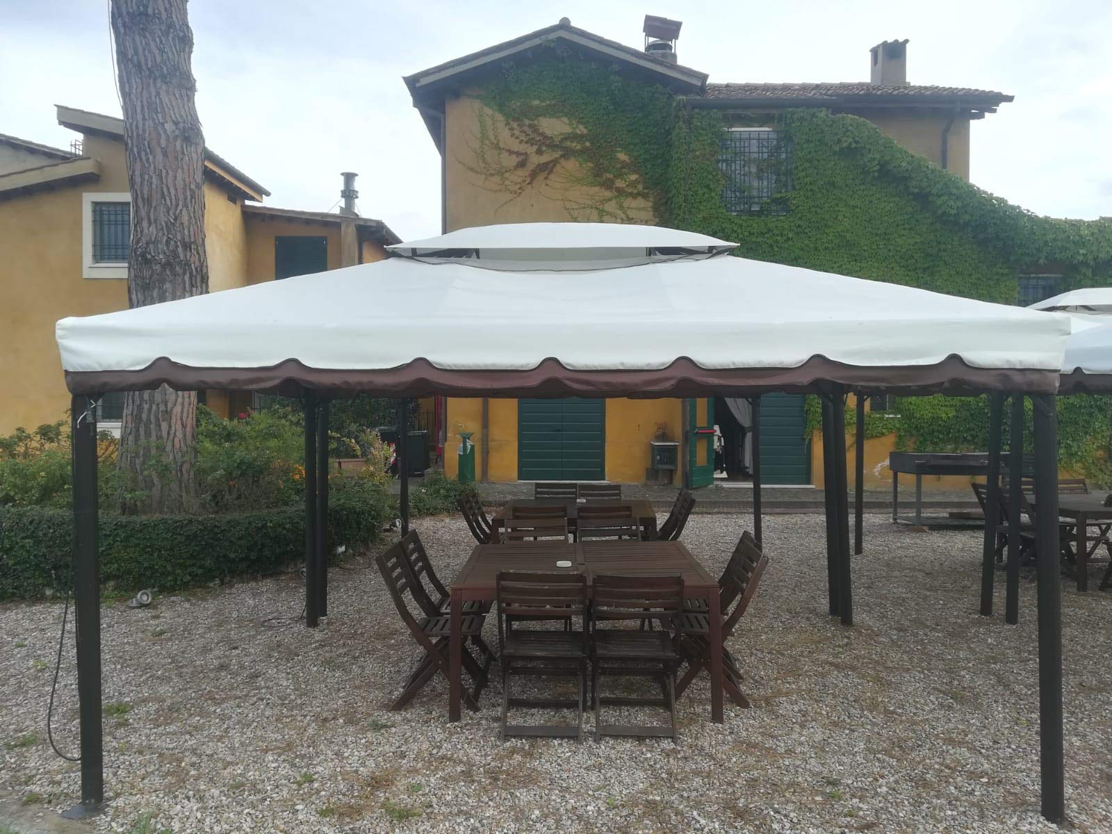 BricoShopping® Telo di ricambio superiore TOP in sostituzione per gazebo 3x4 3 x 4 ALTO spessore IMPERMEABILE CON SFIATO a camino air vent airvent tetto copertura per esterno 380g/mq con bordura onda