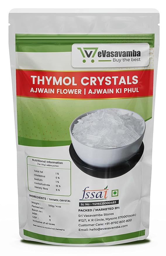 eVasavamba Thymol Crystals Thymus vulgaris Ajwain ka Phool Ajwain Flower Joni Guti
