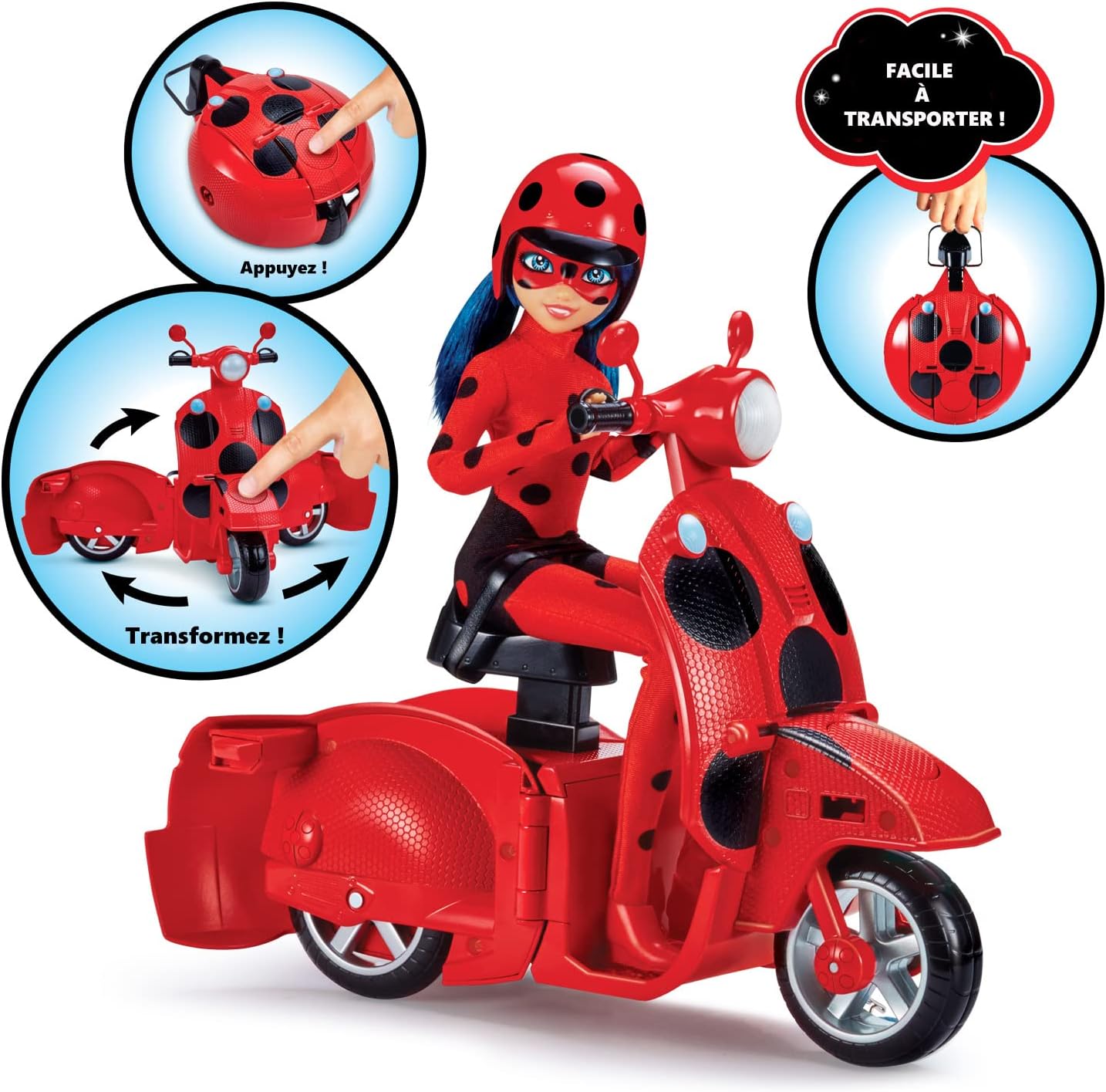 BANDAI Miraculous Ladybug Switch N Go Scooter And Fashion Doll Playset, standard size - Image 4