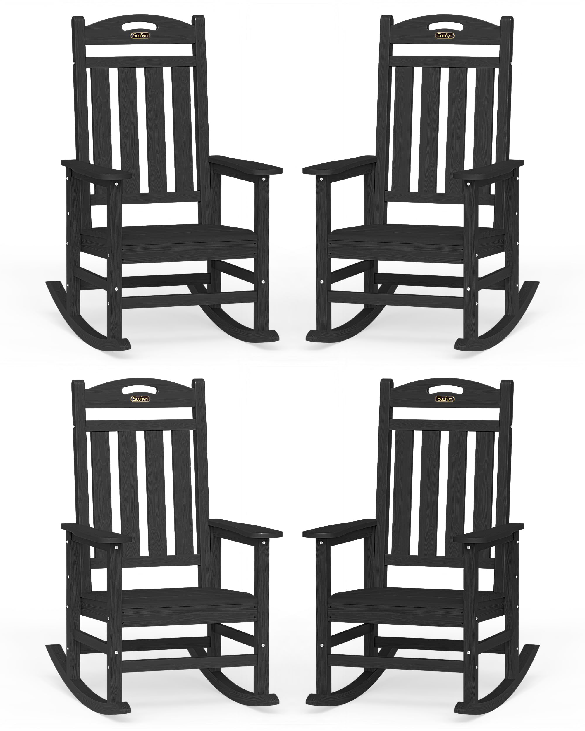 Outdoor Rocking Chairs Set of 4,Oversized Rocking Chair,All Weather