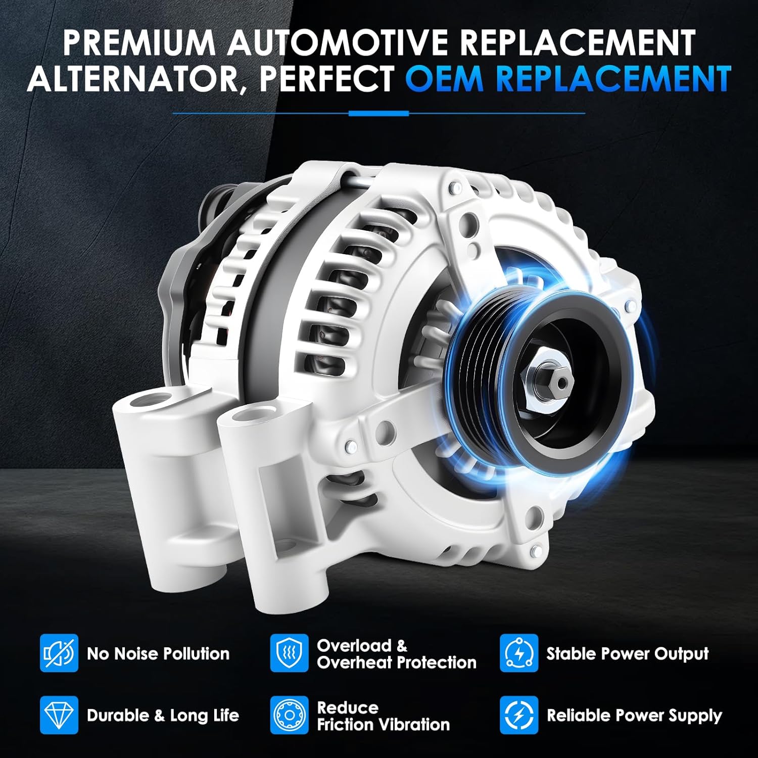 11113 Car Alternators Fit for Dodge Charger 2006-2007, Magnum 2005-2007, for Chrysler 300 2005-2007 2.7L 3.5L 5.7L 6.1L Automotive Replacement Alternator 04896805AB, 4210000260, 4210000261