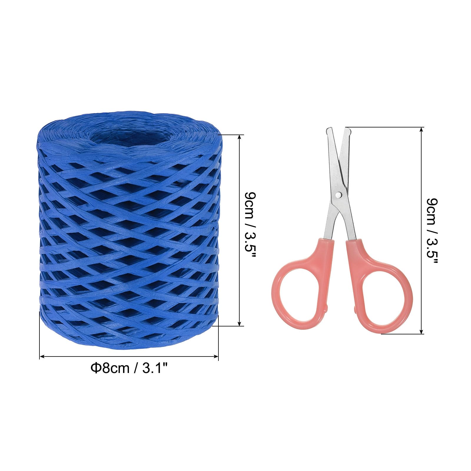 PATIKIL Raffia Paper Craft Ribbon Assortment Kit, Natural Raffia String with Scissor for Gifts Flower Bouquets, Decoration - Image 2