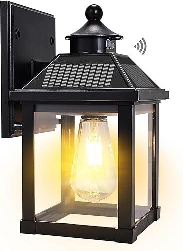 Miniatura 9 de Luces solares de pared para exteriores, luces con sensor de movimiento del atardecer al amanecer, impermeables, luces solares para porche con 3