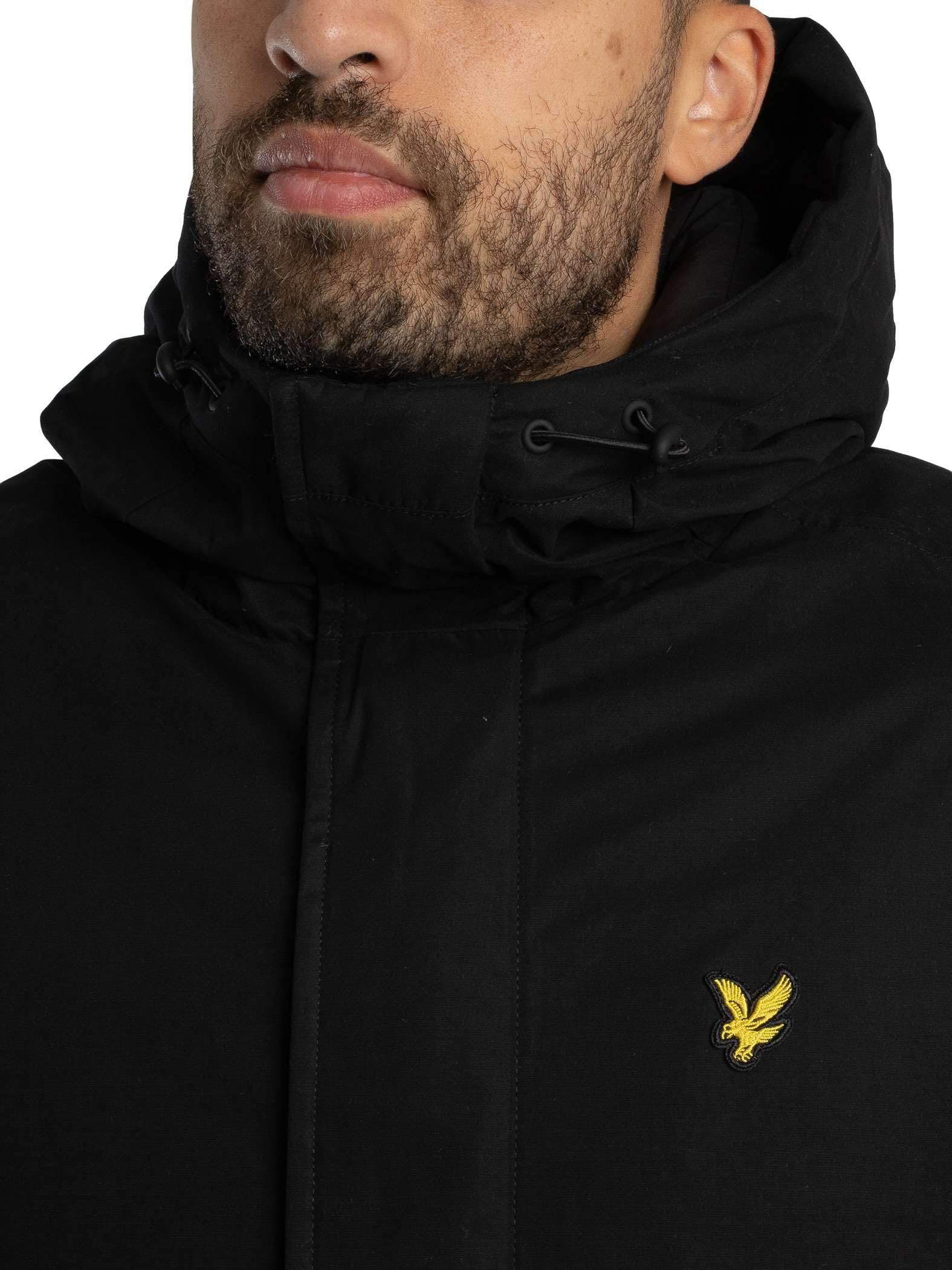 Lyle & Scott Uomo Giacca Parka A Membrana, Jet Black, XXL
