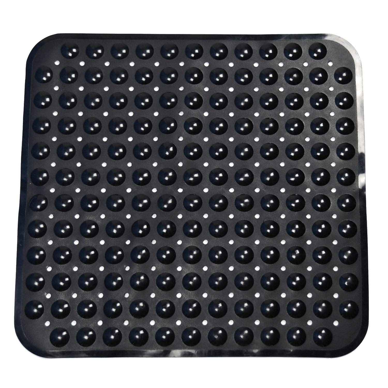 Bathsafe Anti-slip Square Shower Mat Anti-Bacterial Safety Bath Mat Suction Mat for Shower or Tub,Non-slip Bathtub Mat,54x54CM,Black โ image 1