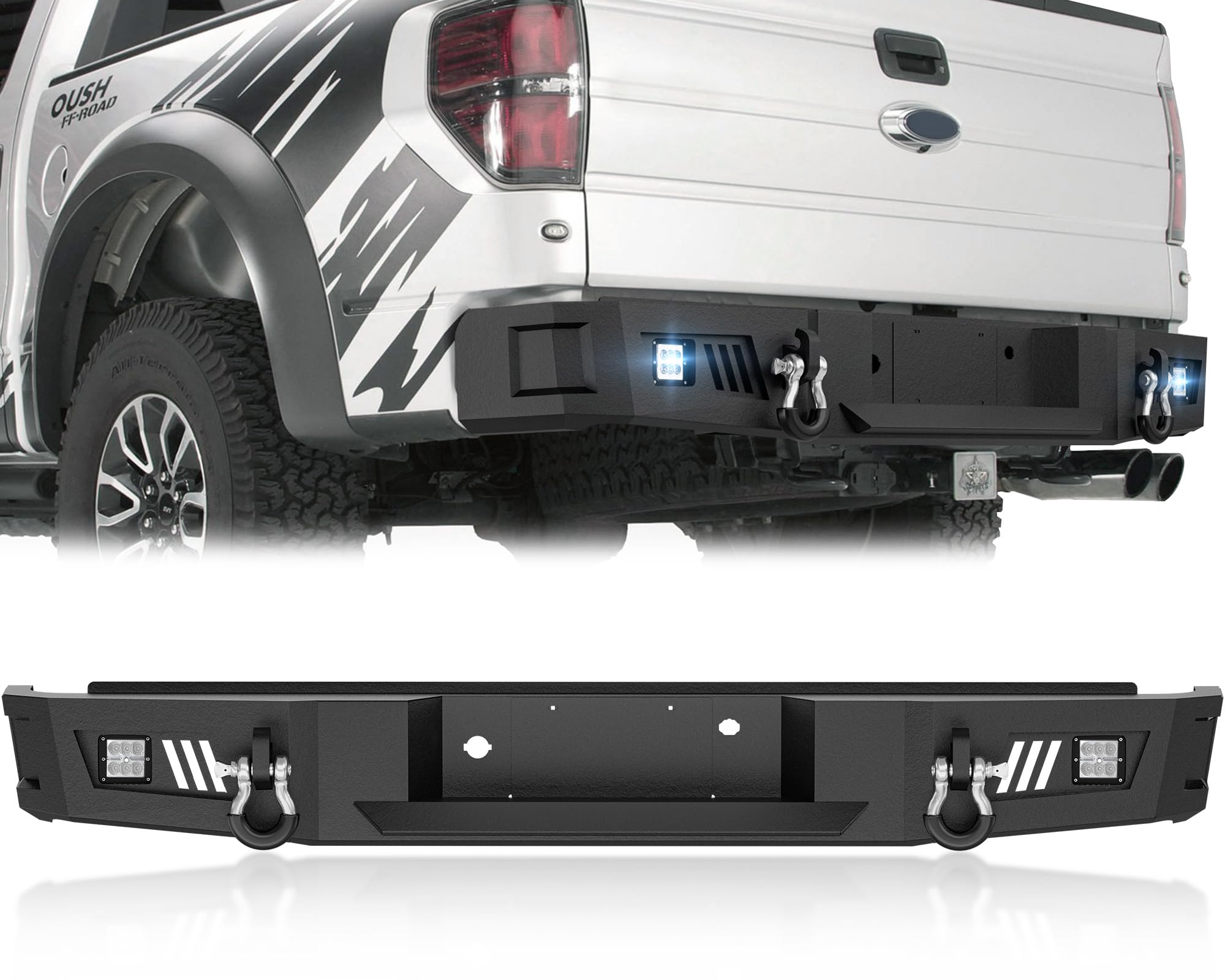 for F150 Rear Bumper Compatible with 2004 2005 2006 2007 2008 Ford F-150 F 150 Excluding Raptor with