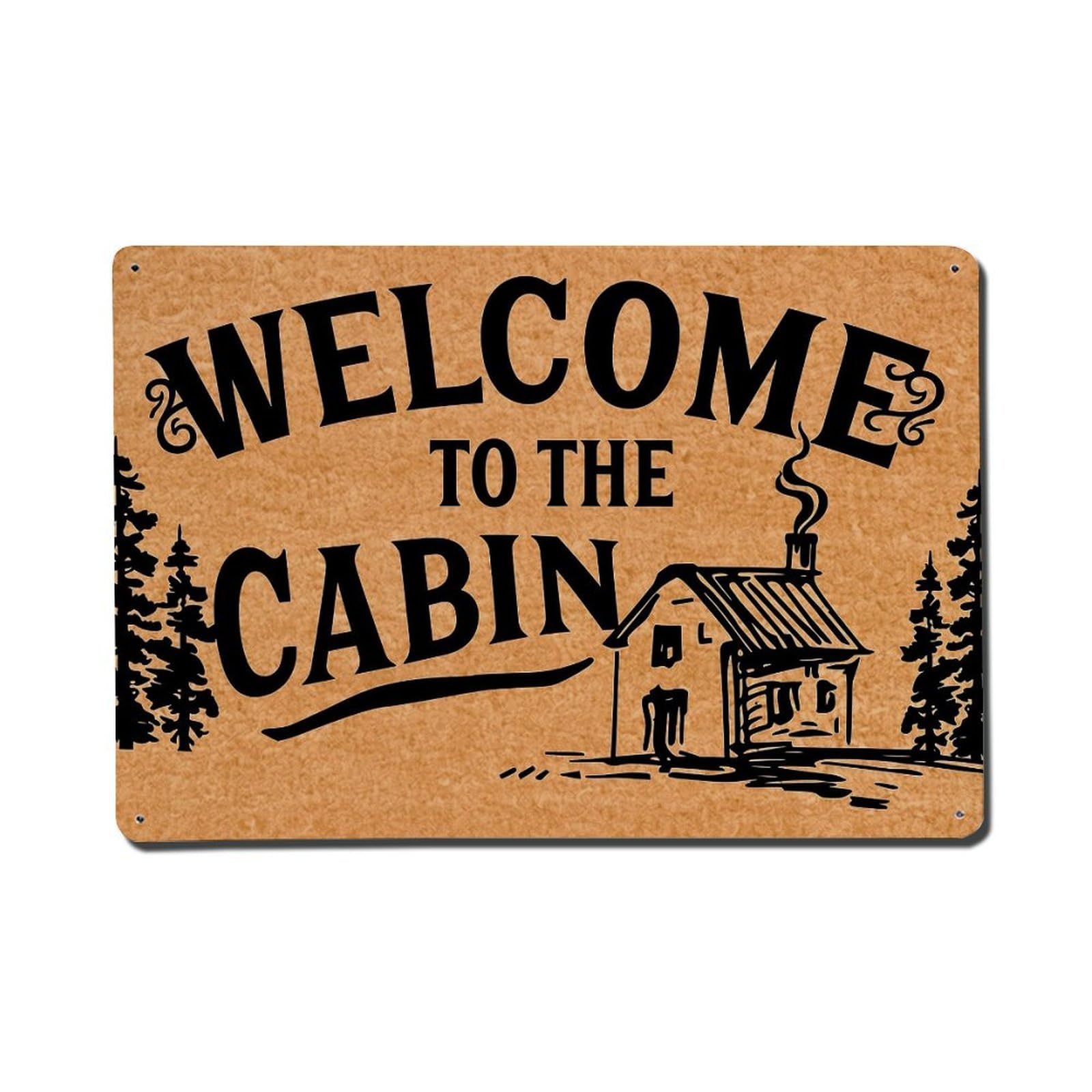 Nestemfo Vintage Welcome To The Cabin Tin Sign Metal Sign, Living Room,Bar, Home, Bedroom Wall Decor,Retro Metal Poster 8X12 Inches