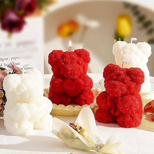 Miniatura 4 de Molde de silicona de oso 3D, molde de fabricación de velas hecho a mano para el día de San Valentín, molde de resina para pastel de fondant, velas