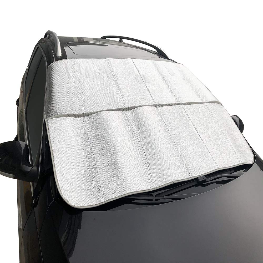 TOYOUNWindshield Snow Cover Car Windsheild Sun Shade Frost Guard Protector All Season Protection Fits for Most Vehicles