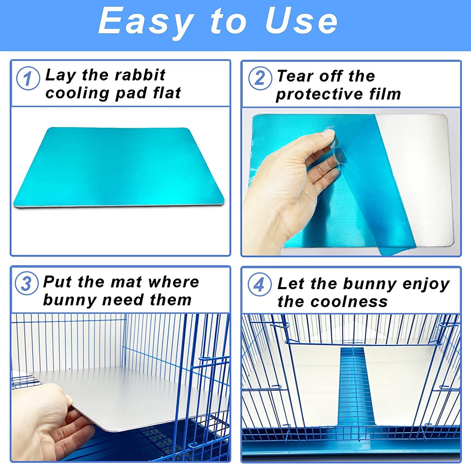 MUYYIKA Rabbit Cooling Pad Hamster for Pets Cooling Plate Made of Aluminium Alloy Cooling of Pets for Guinea Pigs Hamsters - Image 4