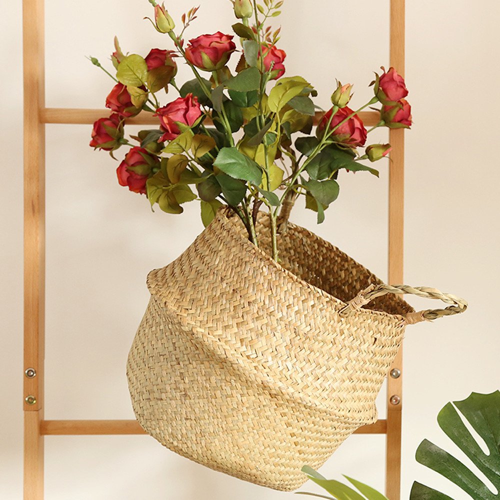 Home Clearance SaleSeagrass Flower Pot Folding Wicker Basket