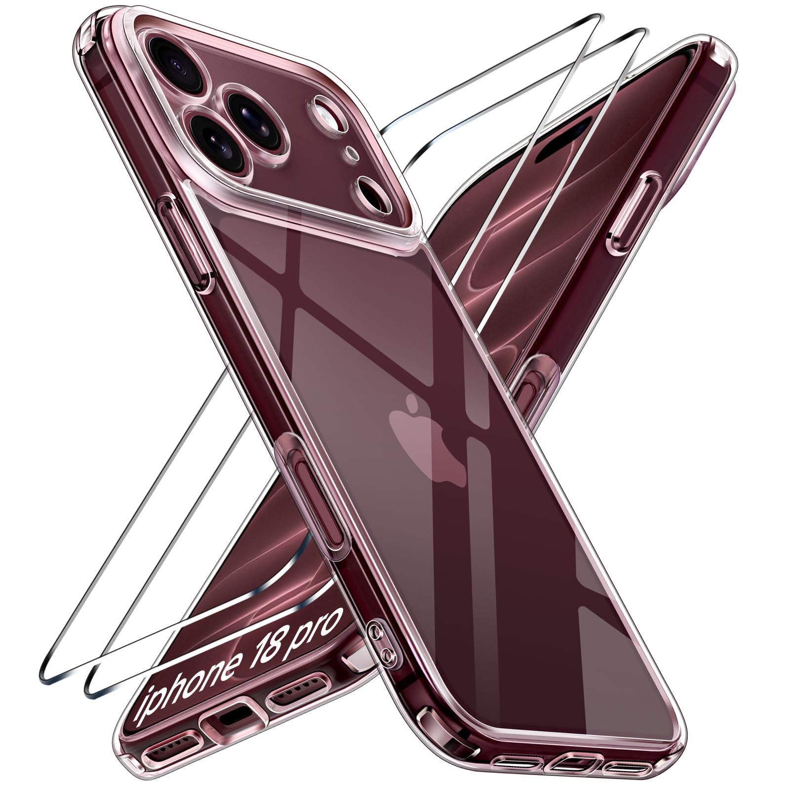 ivoler 3-in-1 Clear Case for iPhone 18 Pro 6.9'' 2026, Phone Case Clear