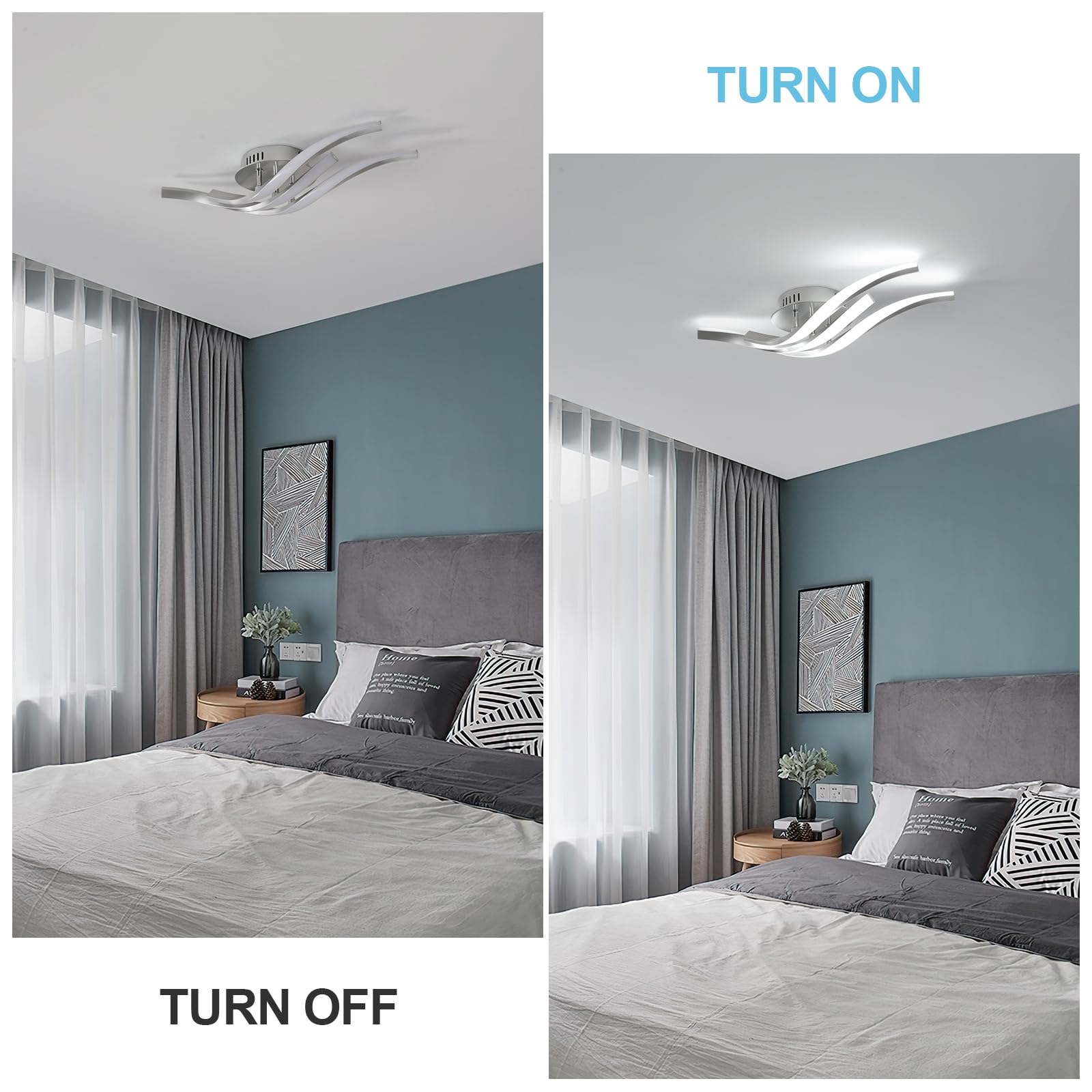 Comely LED Plafondlamp, Zwart 24W 2700LM Golven LED