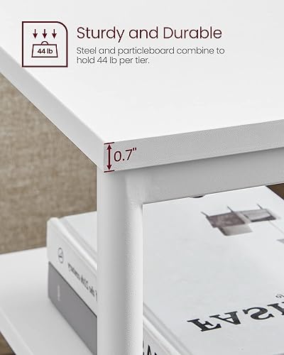 Miniatura 43 de VASAGLE Mesa auxiliar, mesa auxiliar pequeña, mesita de noche alta para sala de estar, dormitorio, oficina, baño, negro clásico ULET273B16 Negro