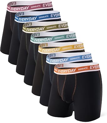 Separatec Cotton Dual Pouch Mens Underwear Comfortable Soft Breathable Everyday Boxer Briefs for men 7 Pack