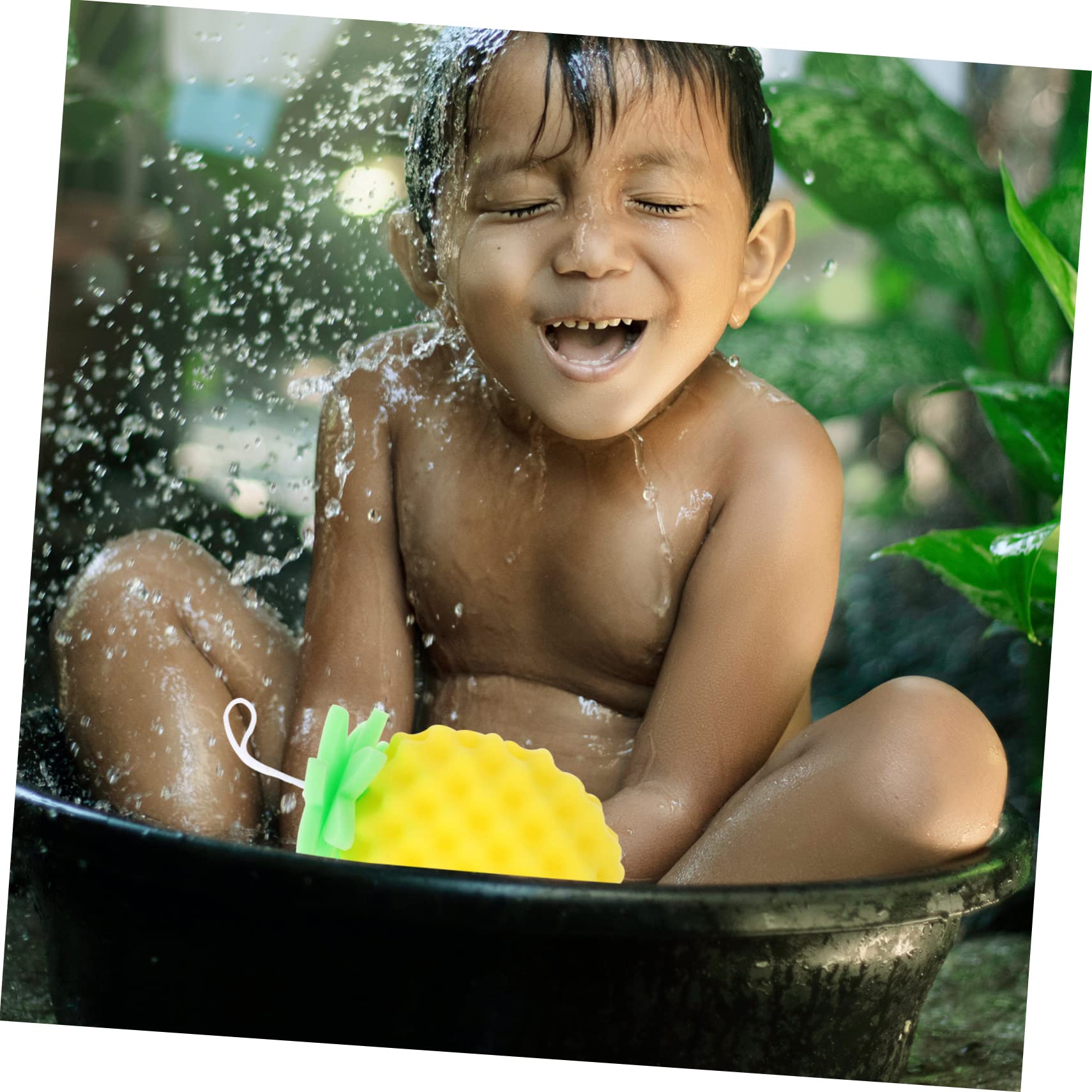 PLAFOPE Spugna Da Bagno Per Bambini Con Motivo Ananas Facile Da Pulire Scrub Per Il Corpo Per Bambini Piccoli Sicura Per