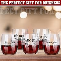 Vista 7 de Zhehao 20 Pcs Funny Stemless Wine Glasses 12oz Disposable Party Funny Cups Clear Acrylic Shatterproof Wine Cups Printed Glasses for Indoor Outdoor