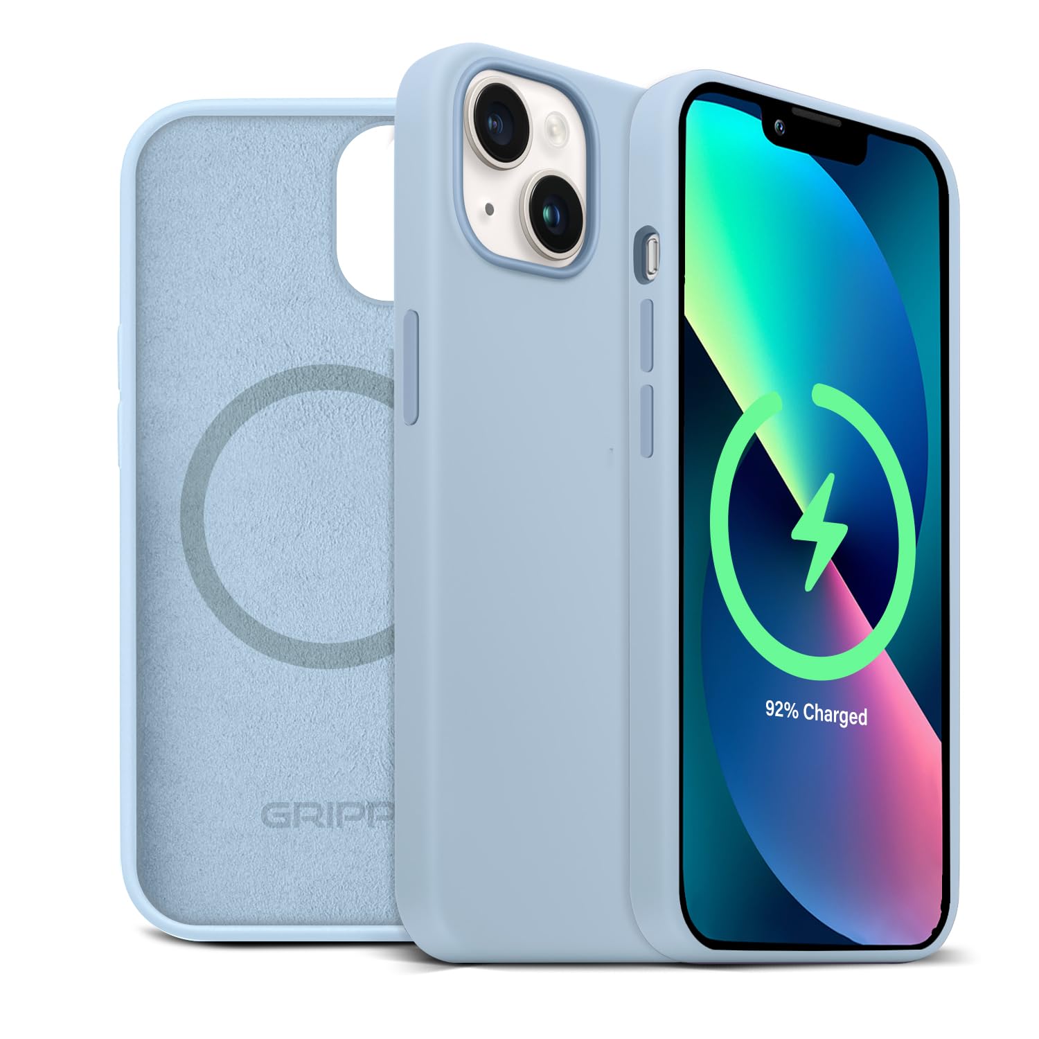 GRIPP® Rubon with Mag-Safe Slim-Fit Case for iPhone 14 Plus | iPhone 15 Plus (6.7") Lightweight Matte Texture Liquid Silicone Soft Touch Material with 360° Protection Back Cover - Sierra Blue (B0C6MS4XDM) Amazon Price History, Amazon Price Tracker