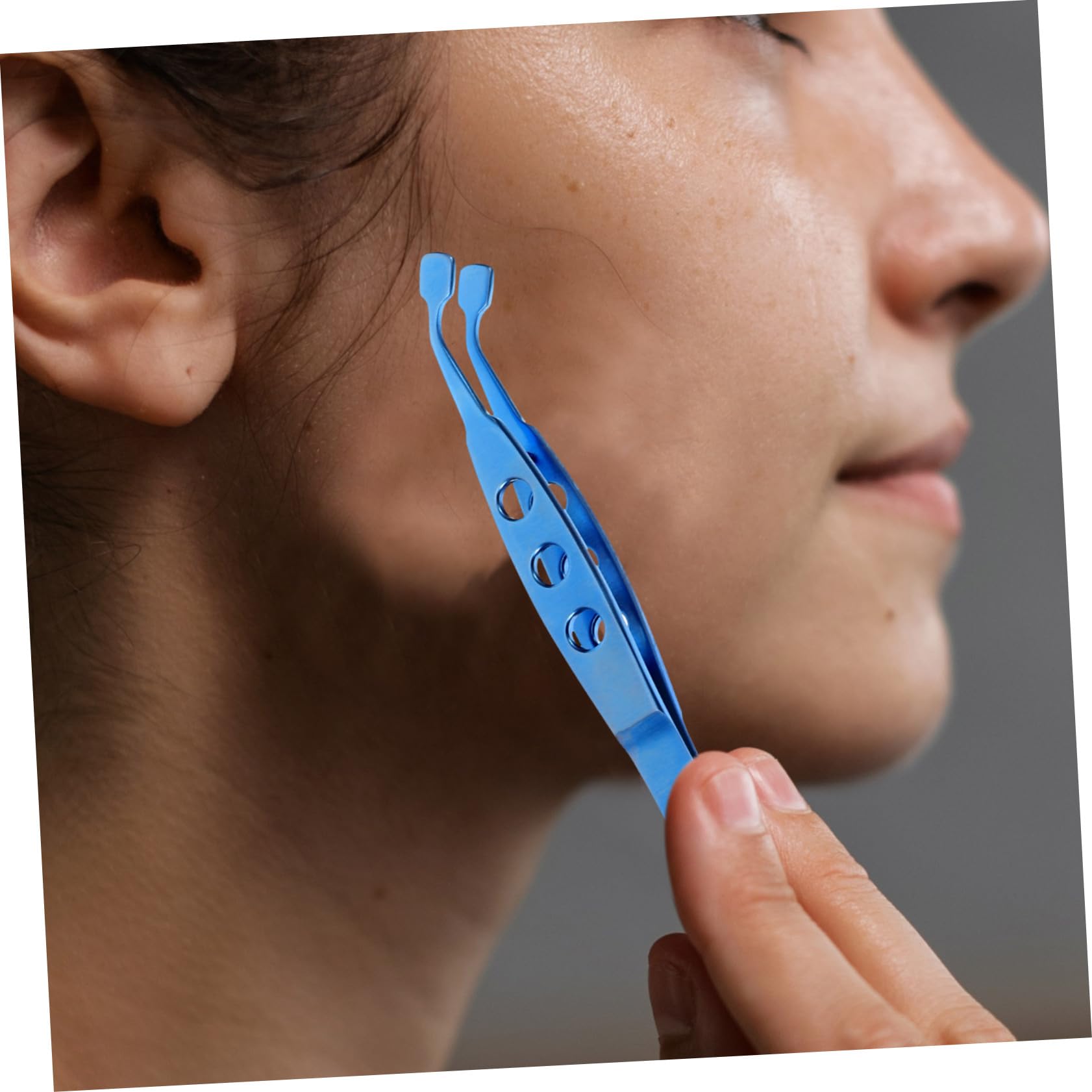 Pinzas y Alivio de Condiciones Oculares de Aleación de Titanio Azul para Párpados Herramienta de Extracción de Glándulas Operación Precisa para Cuidado Facial de Mujeres