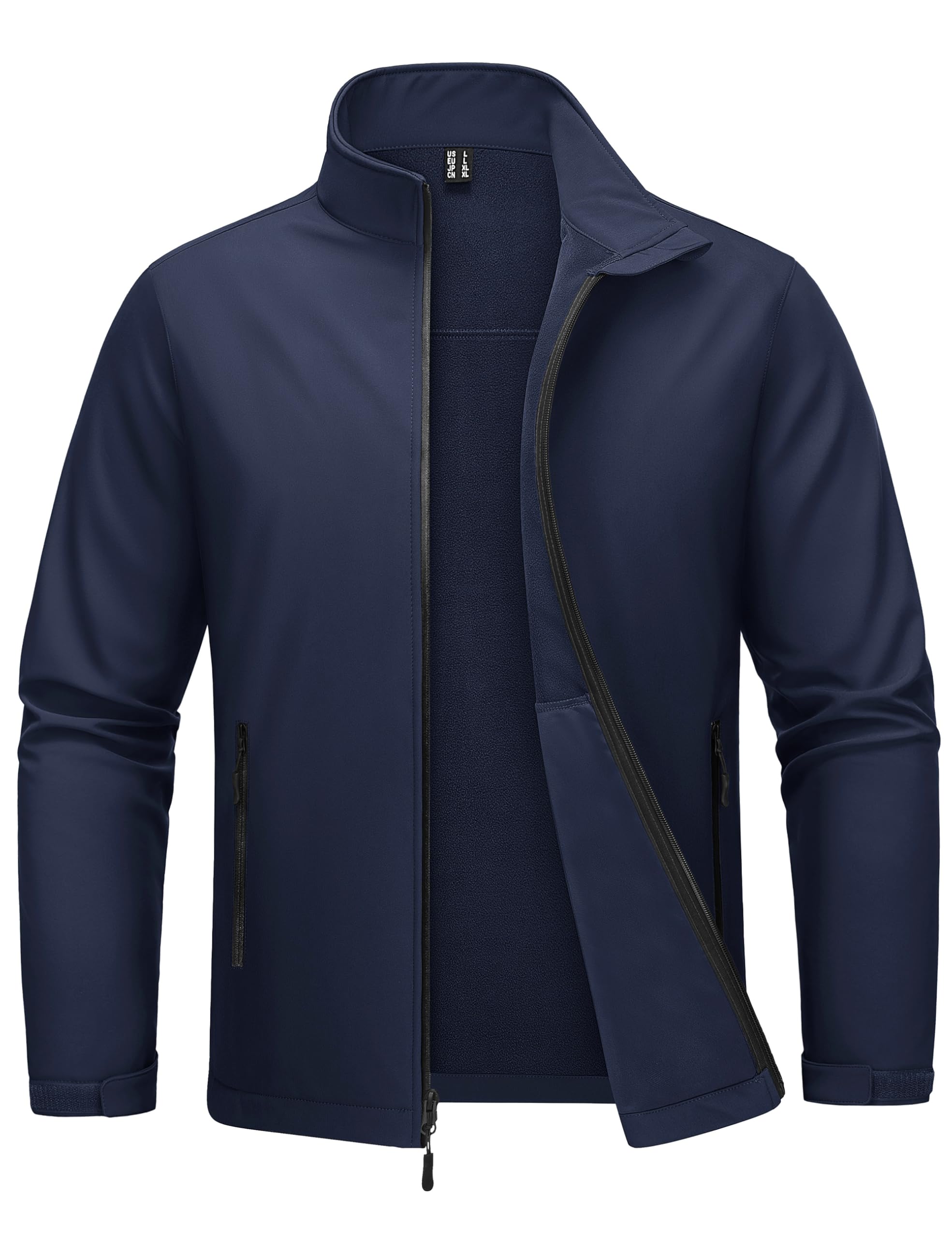 MAGCOMSEN Men's Fleece Lined Softshell Jacket Lightweight Waterproof Windbreaker Zip Up Winter Rain Coat Tactical Hiking