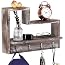 JACKCUBE DESIGN Organizer Da Parete Per Gioielli In Legno Rustico - Espositore Con Rete E 23 Ganci Per Orecchini, Collane, Bracciali, Dimensioni 42,7 X 27,7 X 6,1 Cm