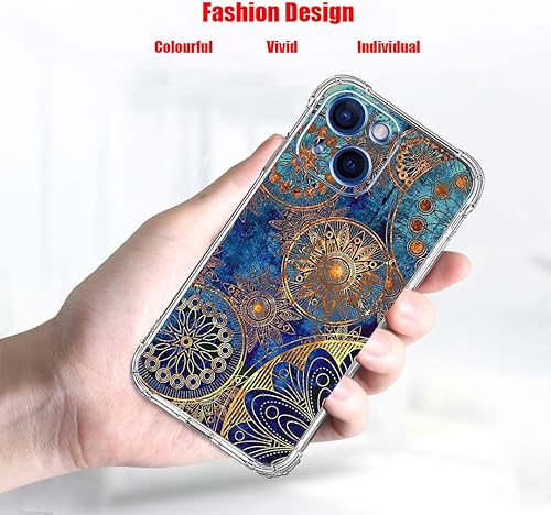 Miniatura 2 de Beaucov Funda para iPhone 12, iPhone 12 Pro, hermosos colores, protección contra caídas de manala circular, a prueba de golpes, funda protectora de