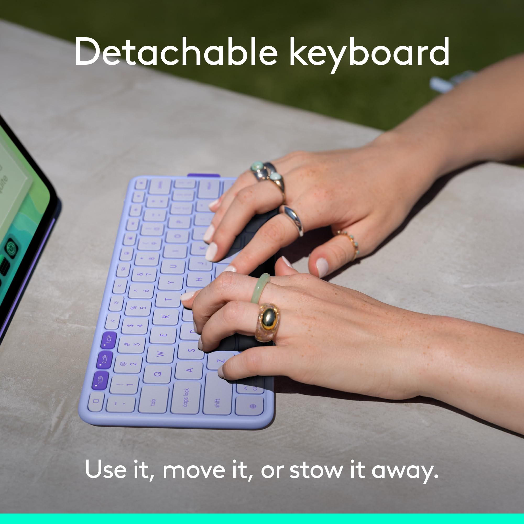 Logitech Flip Folio, Keyboard Case for iPad Pro 11-inch (M4 & M5) & iPad Air 11-inch (M2 & M3)(5th Gen - 2024) - Protective & Stowable Bluetooth Keyboard Case, Multi-Device - Lilac