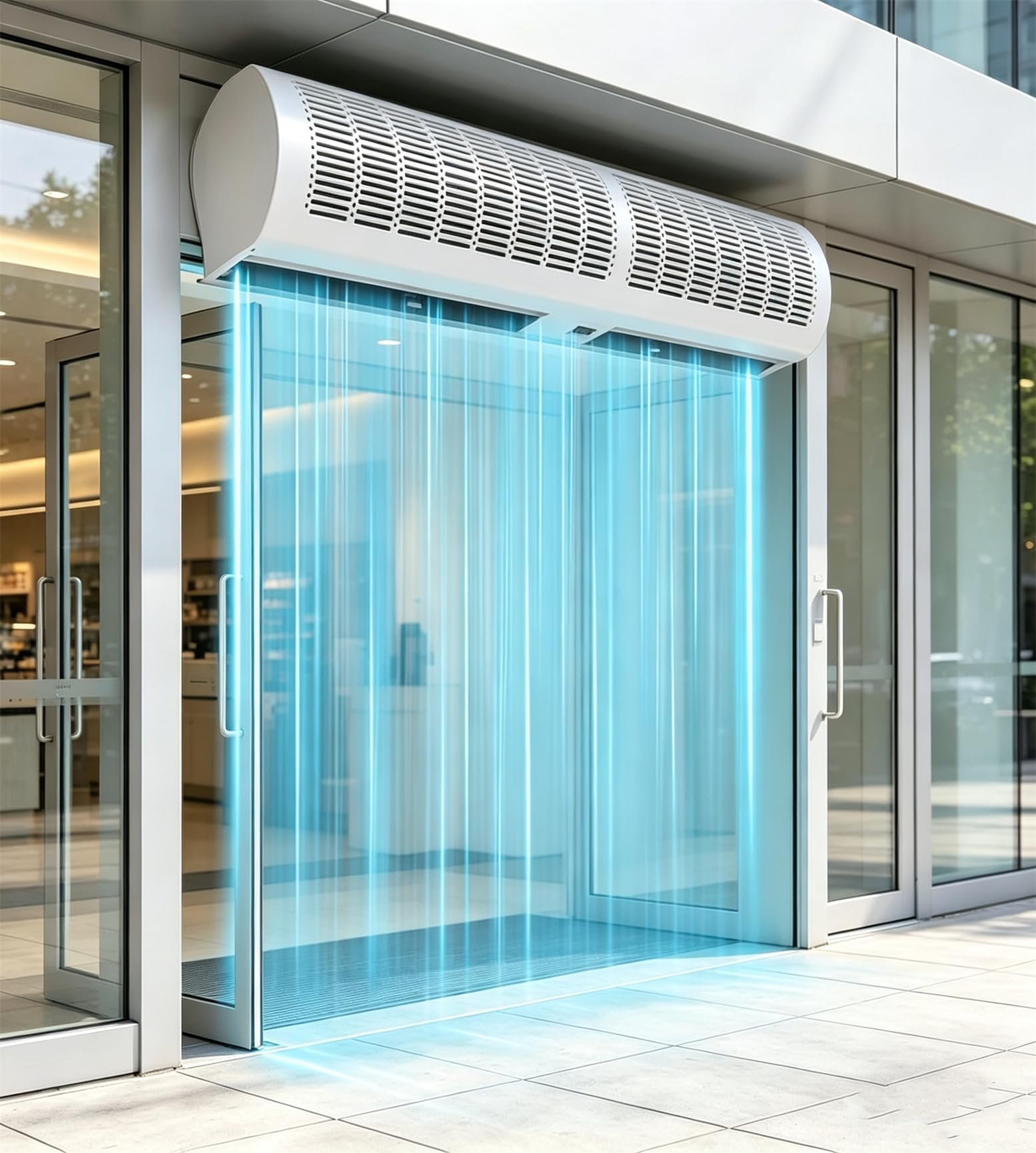 GYQSSD Wall Mounted 2-Speed Air Curtain for Door 90cm/35.4In-White