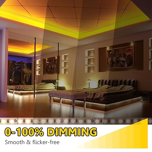 Miniatura 3 de EMITEVER Tira de luces LED de color blanco cálido, 2700 K 24 V, cinta de luz LED, certificación UL, Ra 95+, IP30, 25 pies, 2.9 Wft, 240 lúmenespie,