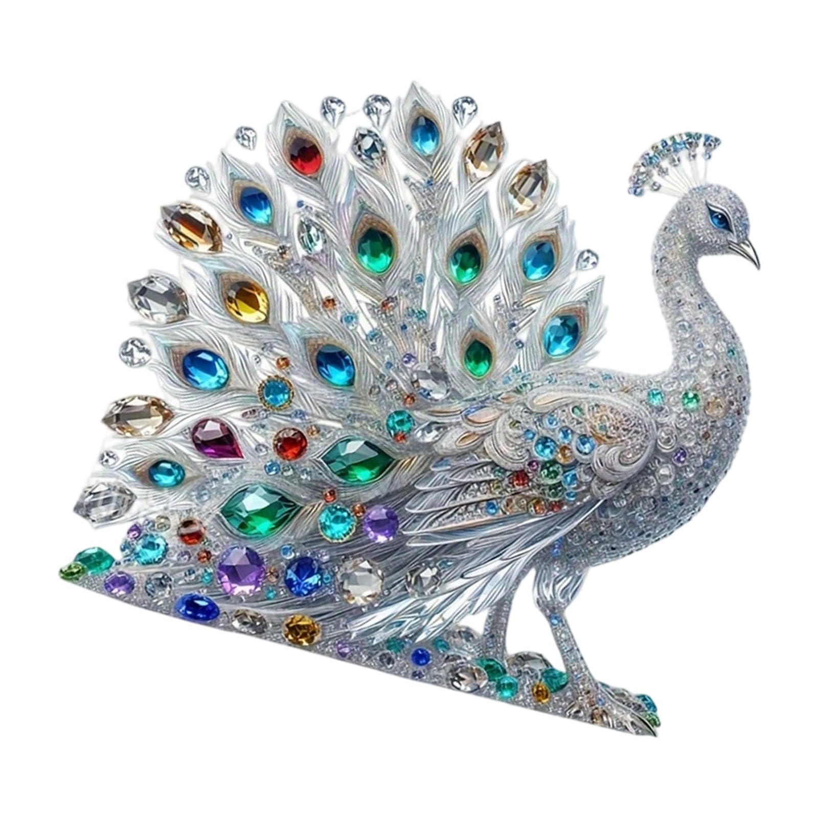 Xinsheinelry Peacocks Statue Figurines Animal Sculpture Home Decors Tabletop Centerpieces Collectible Decorative Figurine Peacocks Statue