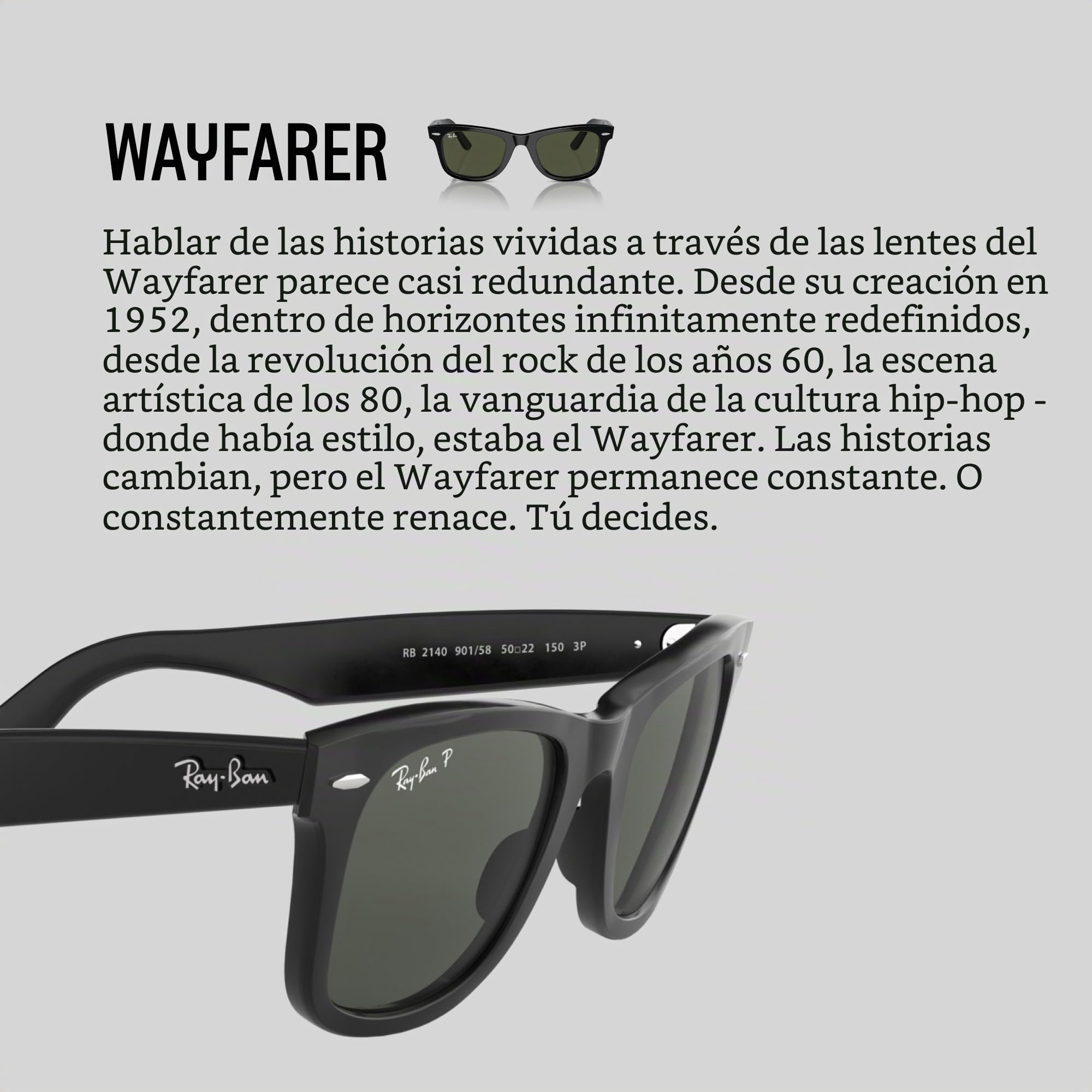 Ray-Ban Wayfarer Gafas de sol Unisex adulto (Pack de 1)