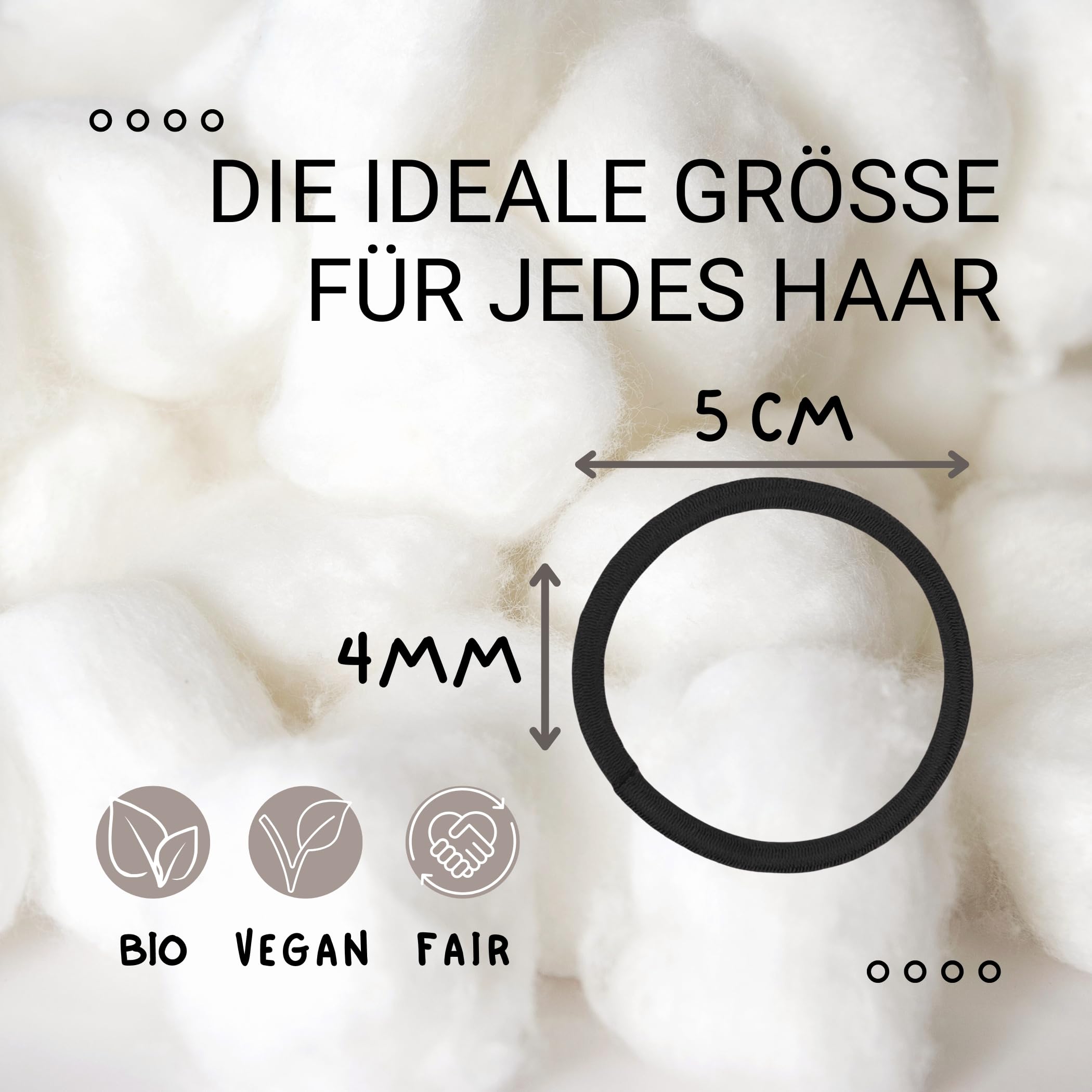 Haarallerliebst Women's Hair Bobbles Set of 20, Hair Bobbles Without Metal Made of Organic Cotton & Natural Rubber - Image 4