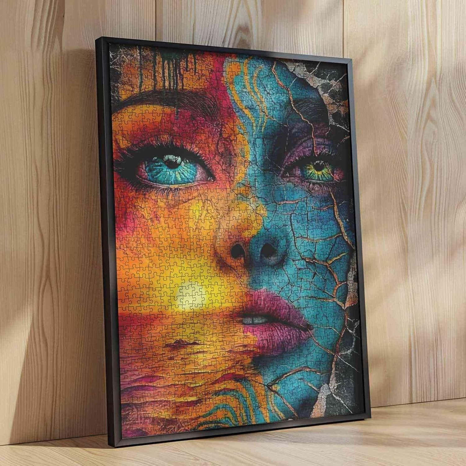Abstract Woman Face Jigsaw Puzzles 1000 Pieces for Adults,Families(Girl,Sunset,Seascape,Eyes,Lips) Pieces Fit Together Perfectly 19.7''x27.6''inch Performance Frameable Portrait of Female Puzzle Art