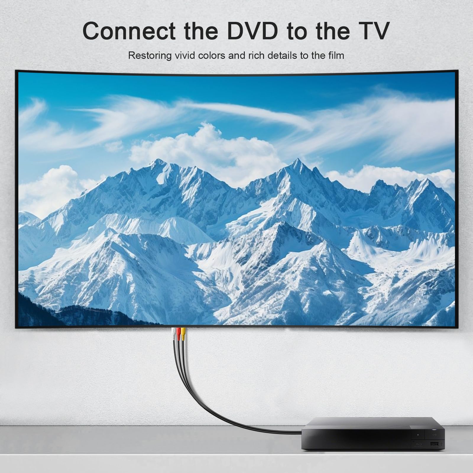 3 kabel RCA audio wideo kompozytowy męski na męski kabel DVD (15 stóp)