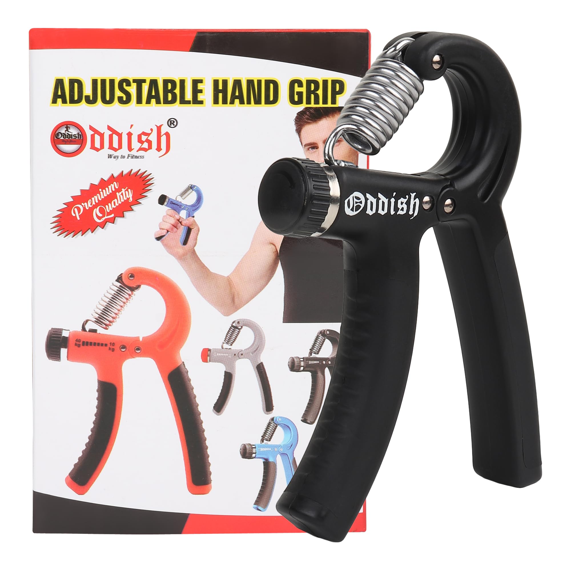 ODDISH HAND Gripper Strength Trainer Forearm Exerciser Hand Yoga Resistance Band Finger Expander Finger Extension Exerciser Climbing Finger Strengthener Guitar Best (HAND GRIP- BLACK)