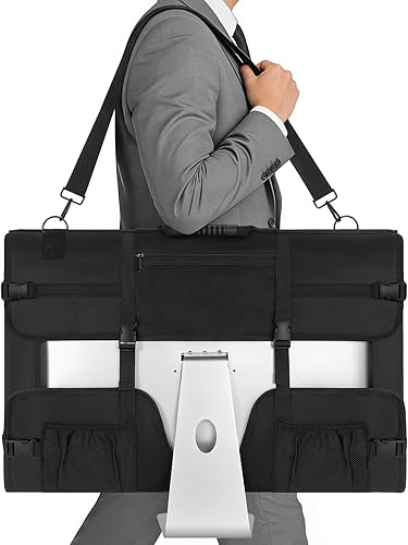 Miniatura 8 de Monitor Carrying Case, Travel Case for 24'' LCD Screens and Monitors Protective Bag Monitor Dust Cover with Carry Handle & Adjustable Shoulder Strap