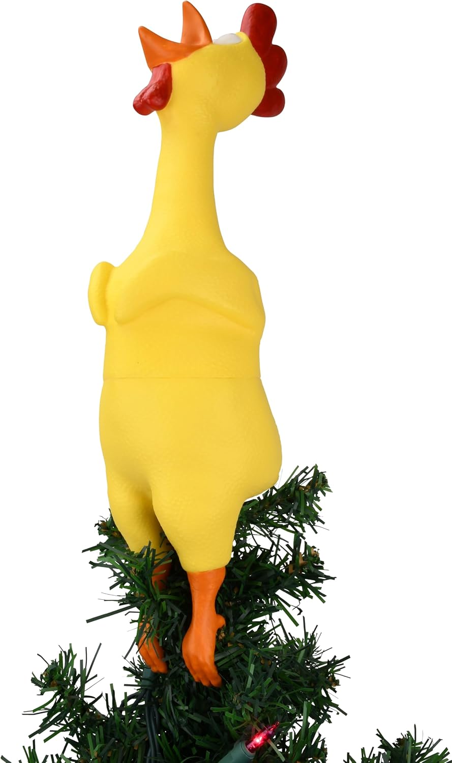 Tree Buddees Hilarious Rubber Chicken Christmas Tree Topper - Large 14"