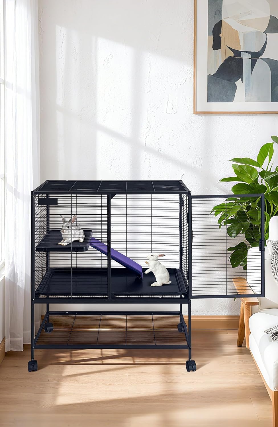 Kleintierkäfig, Käfige Laufställe Hamsterkäfig Mit Treppen Abnehmbarer Rampe,Nagerkäfig Meerschweinchen Häuschen Hasenhaus Ideal Für Frettchen, Chinchillas, Meerschweinchen Und Hamster Kaninchen