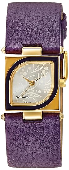 Sonata Yuva Gold Analog Silver Dial Womens Watch-NL8919YL03