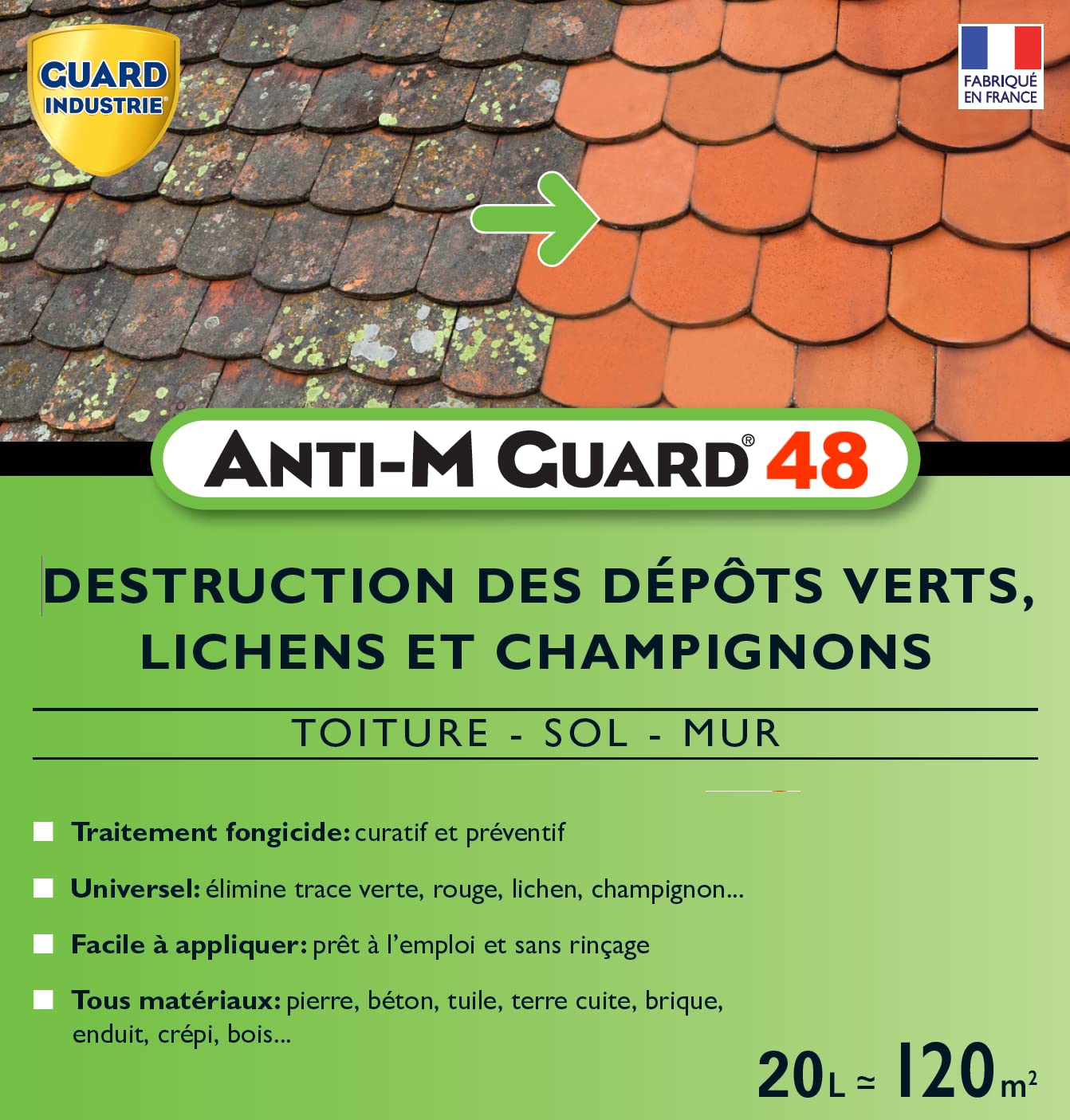 GUARD INDUSTRIE - Anti M Guard 48 Traitement dépôts verts 20 L