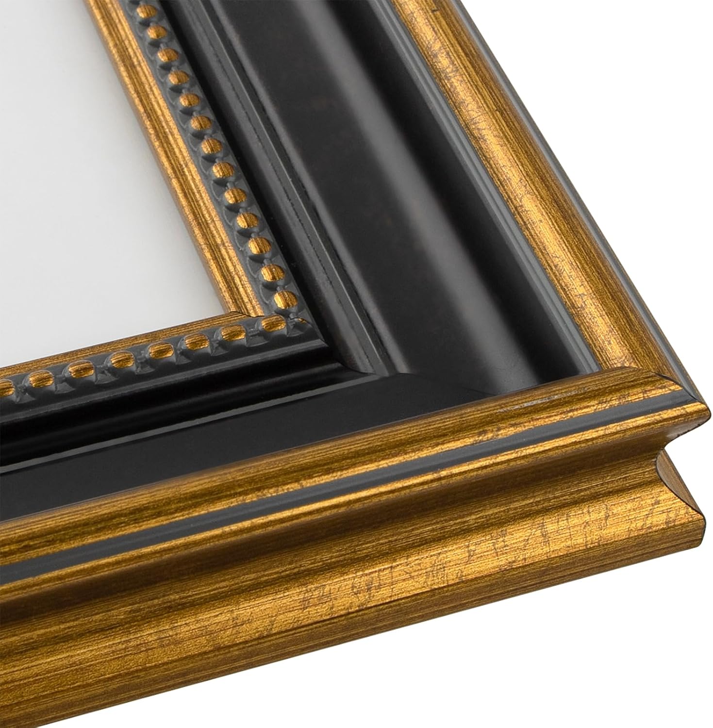 AUEAR,12x18 Picture Frame for 12x18 Photo Without Mat,Vintage Style,Wall Mounting (Black and Ornate Gold)