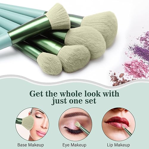 Miniatura 4 de Juego de 20 brochas de maquillaje profesional, brochas de maquillaje con base de cejas, corrector de mezcla de cejas, rubor, sombra de ojos,